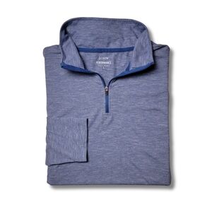 J. Crew Heather Blue Performance Quarter-Zip Pullover L
